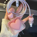 Peach Heart iPhone Charger Protector