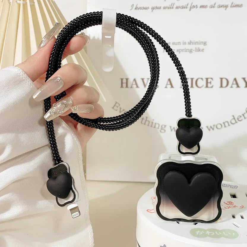 Black Heart Charger Protector