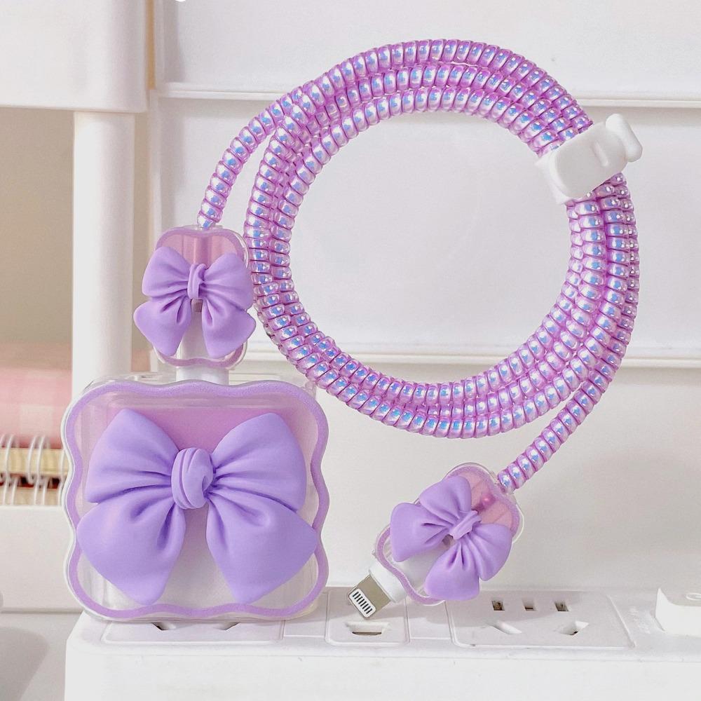 Purple Bow Charger Protector